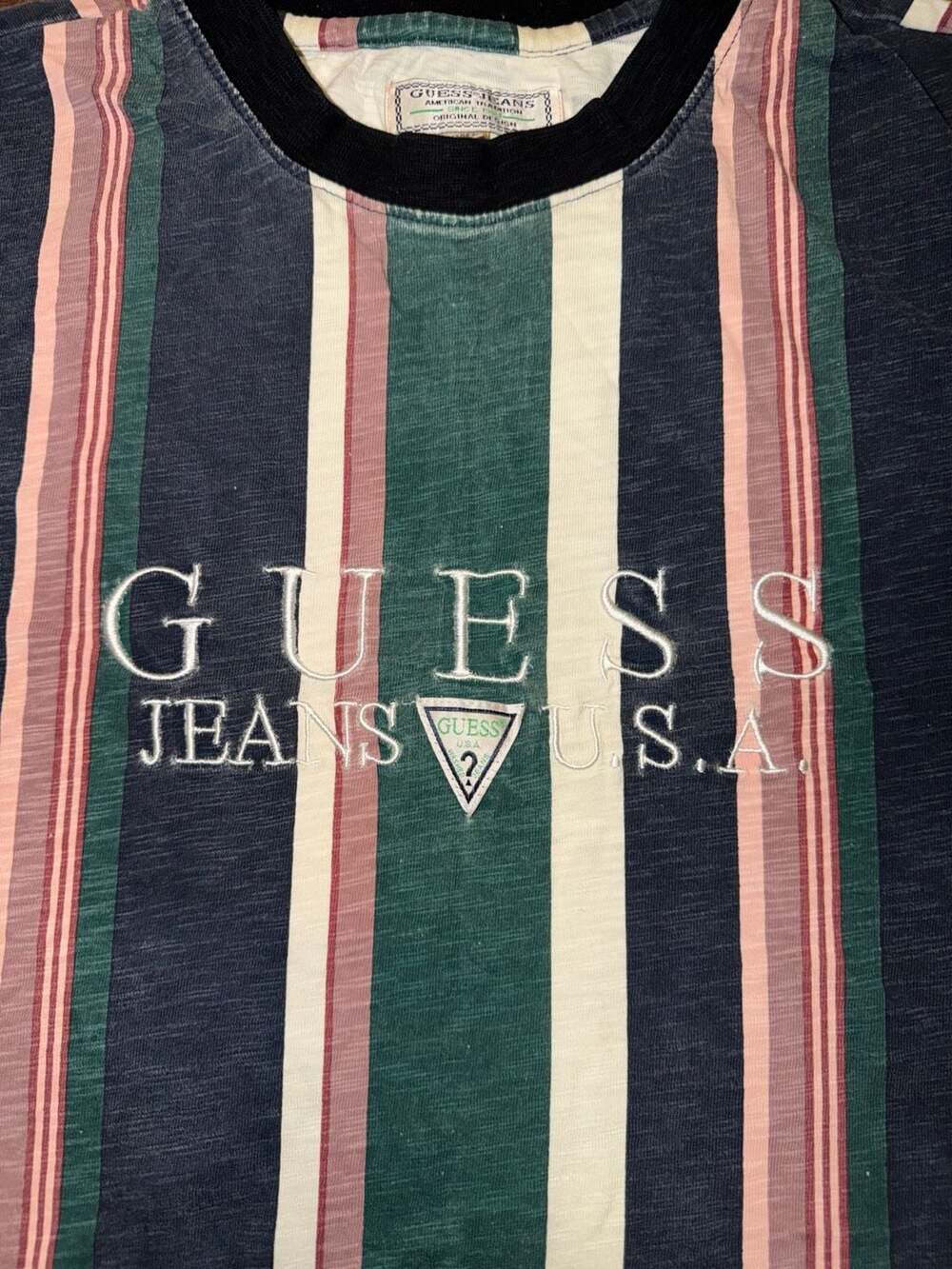 Guess Jeans U.S.A. Vintage Striped T-Shirt - Picture 2 of 6